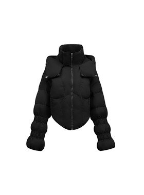 90白鸭绒剪刀下摆连帽设计款外套W23DO230707