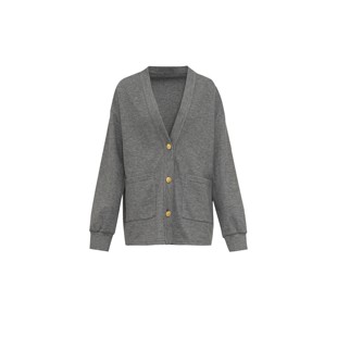 舒柔绒满满慵懒高级感外套 软糯宽松V领针织开衫毛衣W23CF7325