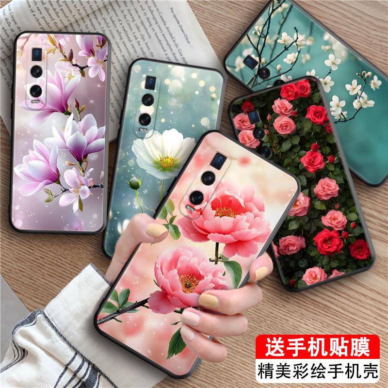 皑晨适用于OPPOFindX2Pro手机壳pdem30浪漫玫瑰PDEM30花海外壳耐脏磨砂保护套防摔新款时尚全包超薄男潮女