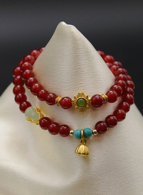 MMC双层葫芦天然手链红玛瑙百搭