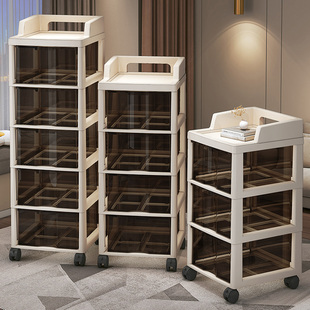 落地家用零食架子收纳柜储物柜移动多层小推车免安装 精品抽屉式 置