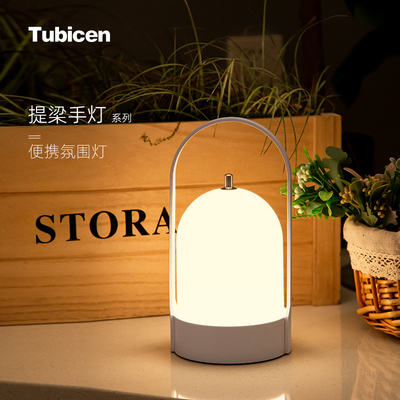 Tubicen创意台灯充电插电卧室床头灯睡眠灯长续航礼物户外小夜灯