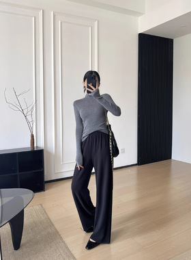 ROW系一条过冬！无缝肌理gala超舒服羊绒醋酸面膜直筒神裤G102020