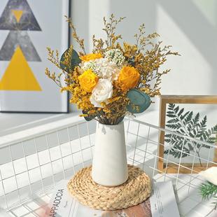 饰摆件ins 永生花真花风干天然干花花束diy材料轻奢高级客厅摆设装