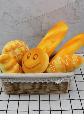 样板房间展厅厨房餐厅真面包柳编铁艺筐道具摆件家居软装饰品