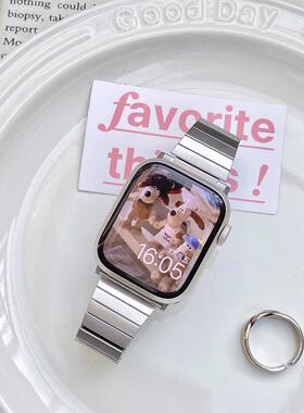 康康的自留款银色金属弹力小蛮腰表带iwatch987654se手表带不锈钢
