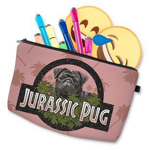 巴哥周边收纳包pug零钱包ins网红潮化妆洗漱包3D印刷狗狗拉链包
