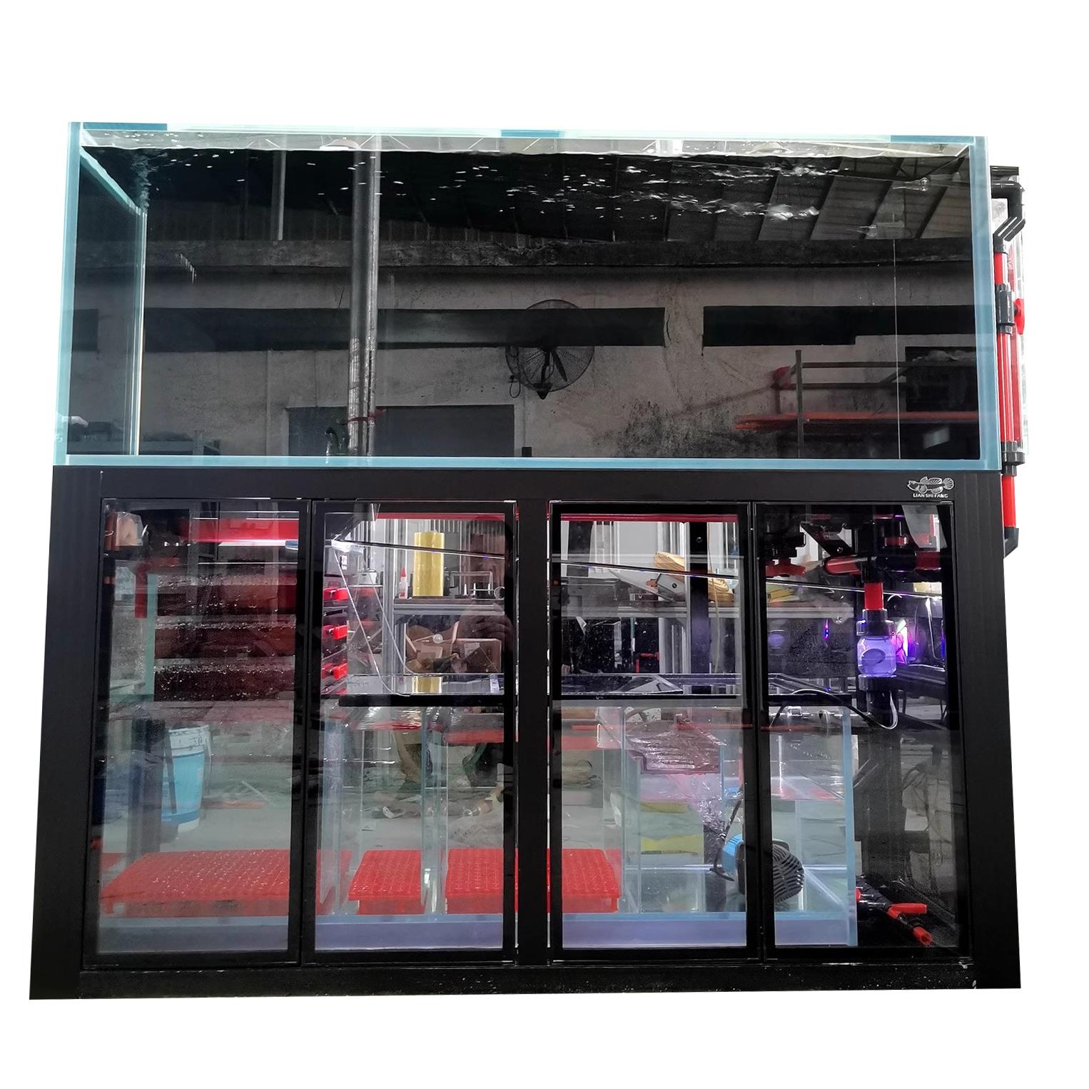 恋石坊新款鱼缸高端南美缸吉罗缸背包式一体拉筋静音底滤金晶超白