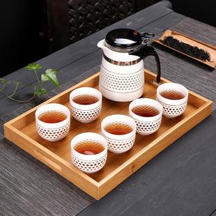 办公室泡茶杯陶瓷内胆过滤家用泡茶壶水壶玲珑镂空飘逸杯功夫茶具