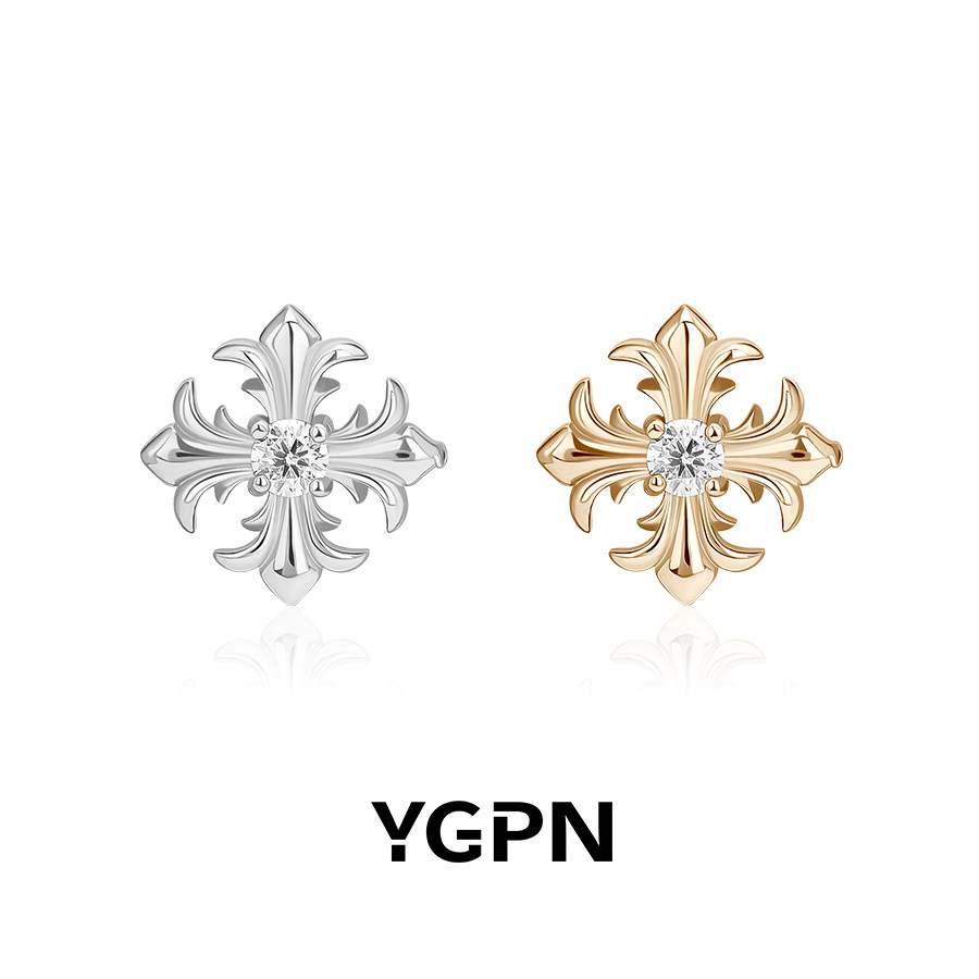 YGPN原创新款鸢尾花耳钉女S925纯银莫桑钻简约轻奢复古气质耳饰,饰品/流行首饰/时尚饰品新,耳钉,淘宝优惠券,粉丝福利购,淘宝优惠卷