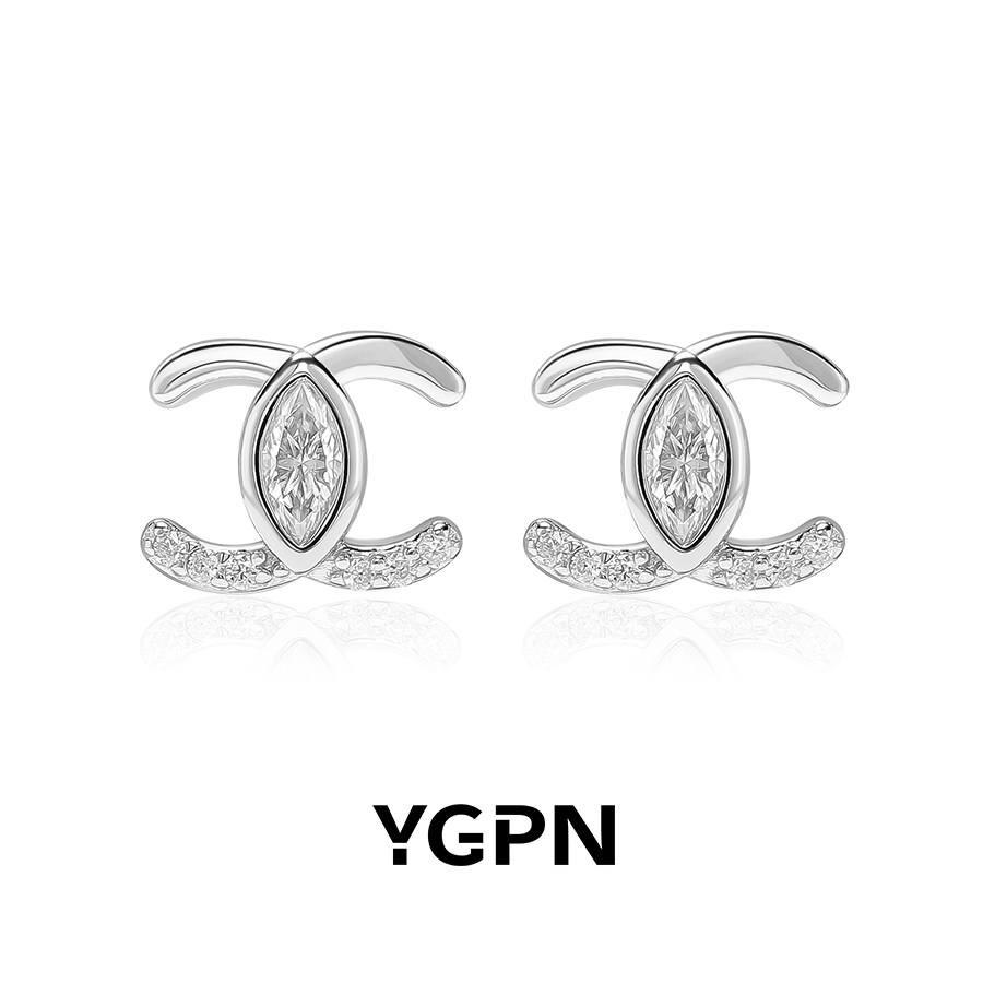 YGPN小香耳钉女莫桑石原创小众设计轻奢高级感气质大气不掉色耳饰