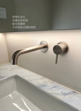 拉丝镍极简暗装入墙式一体热熔