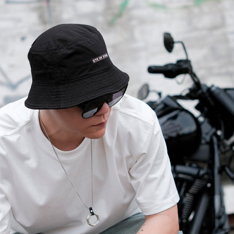 EYE OF STARK基础LOGO款纯棉渔夫帽男式夏季遮阳防晒大头围盆帽女