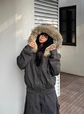 0123Start 毛领座山雕夹克棉服男女宽松美式cleanfit工装外套加绒