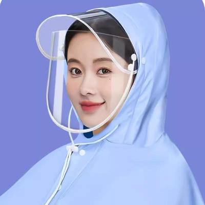 雨衣电动车双人女亲子长款全身防暴雨摩托车专用透明雨披超大帽檐