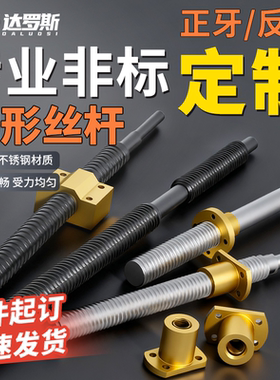 梯形丝杆T型丝杠精密螺杆铜螺母非标定制MTWK MTWLK LHC02 LHJ02