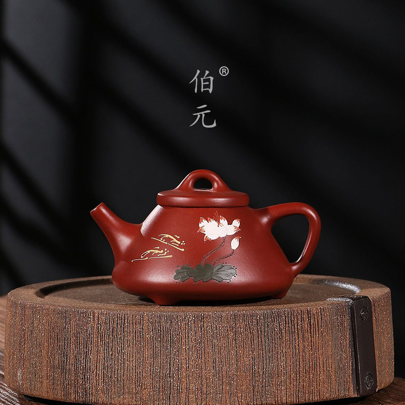彩绘泥绘子冶石瓢伯元紫砂中式