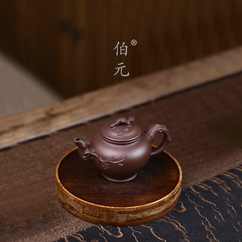 贴花梅花报春伯元紫砂中式