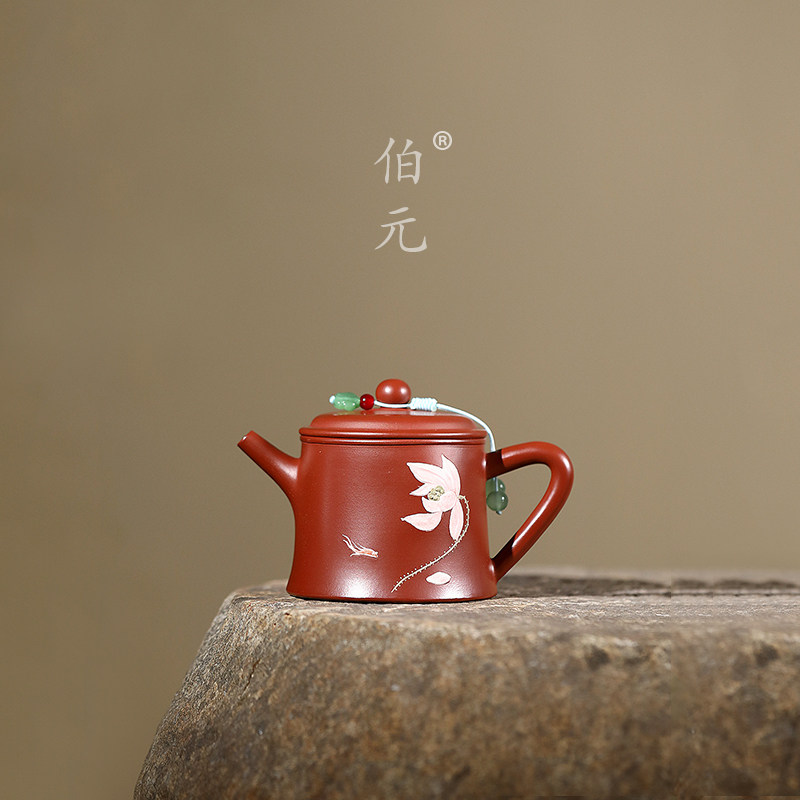 伯元中式紫砂泥绘柱础