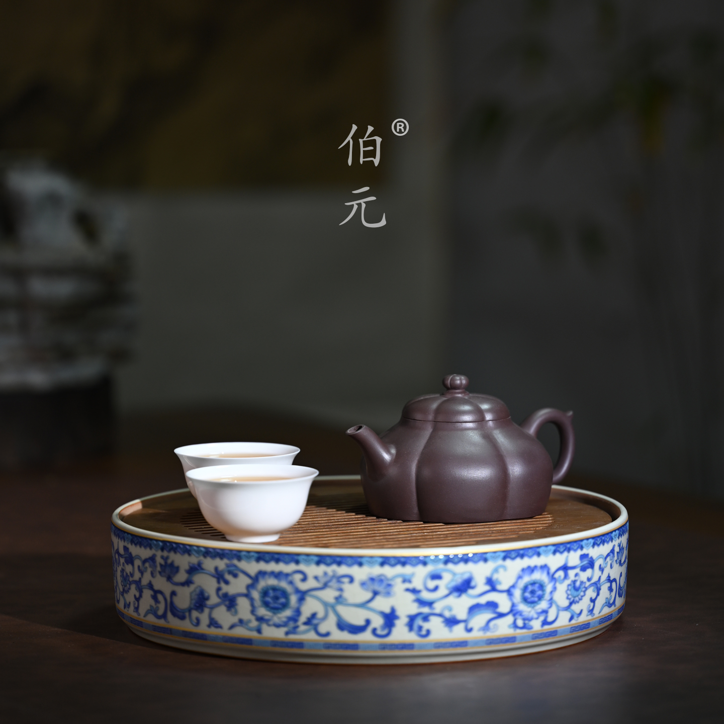 伯元中式紫砂原矿筋纹海棠