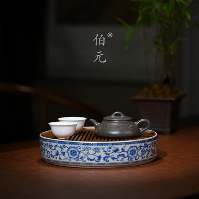 伯元中式紫砂刻绘石瓢