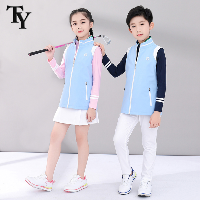 秋冬高尔夫男女儿童马甲背心无袖保暖拉链外套防风运动球服装上衣