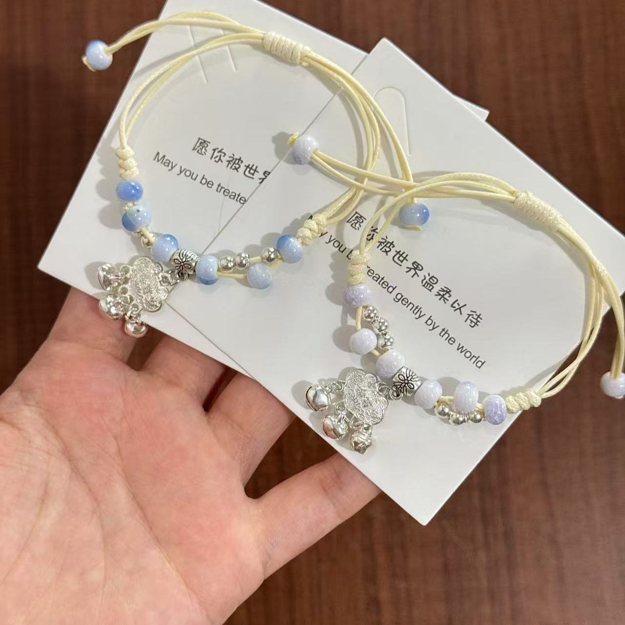 平安锁景德镇陶瓷手链情侣闺蜜