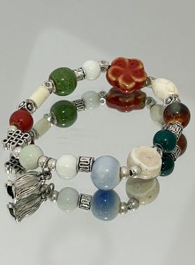 新中式陶瓷手链女景德镇陶瓷手串