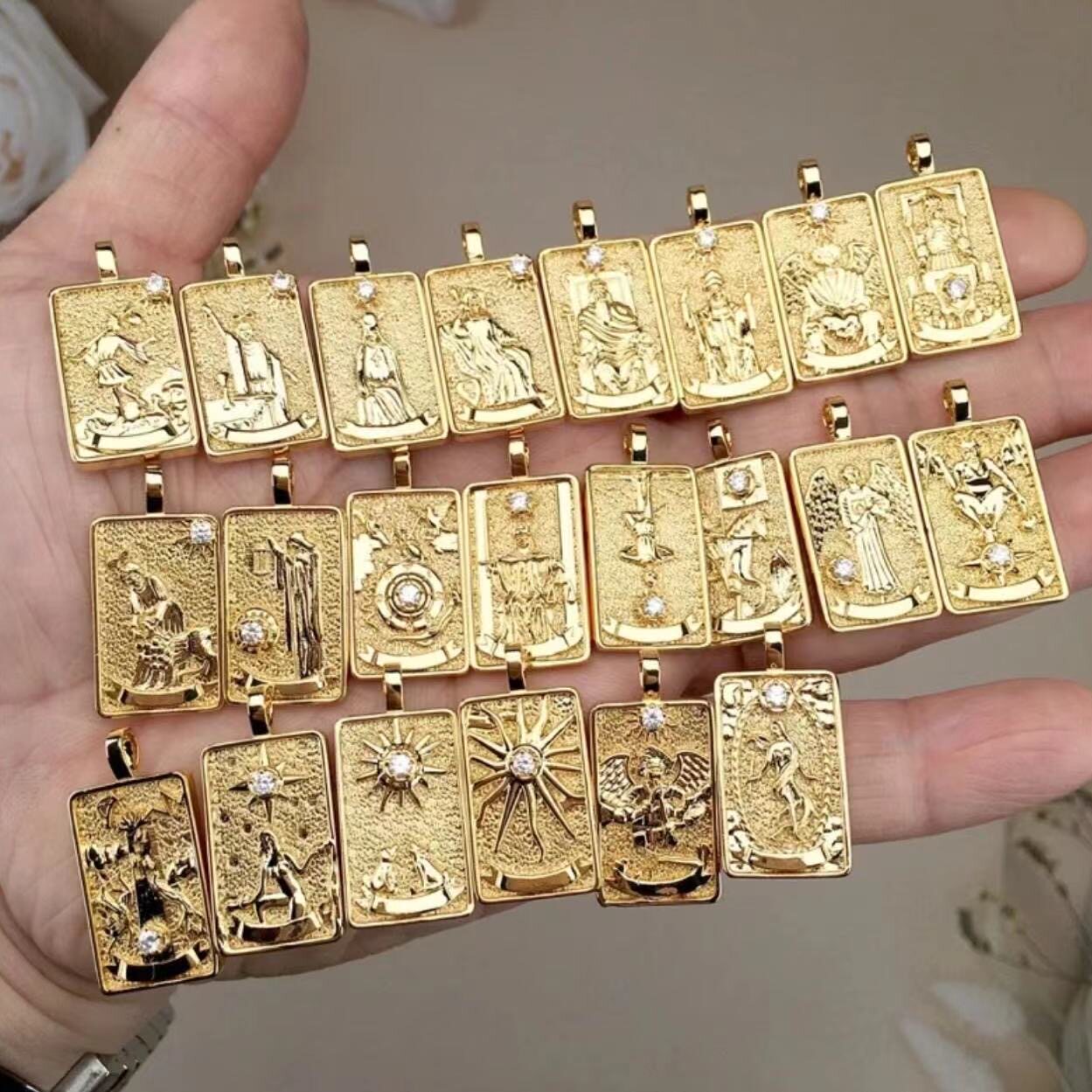 新Tarot 大阿卡纳塔罗牌项链小众所罗门星座项链吊坠女士链子配饰