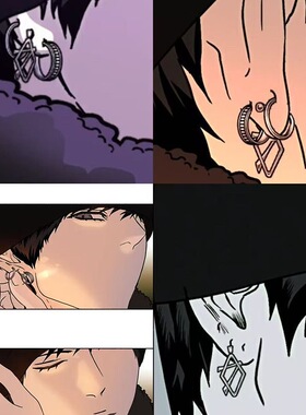 新款HappyTwogether禹胜民同款耳钉小众原创设计感高级感耳饰漫画