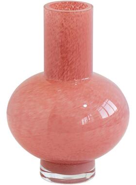 花瓶摆件客厅插花玻璃轻奢高级感水养冬青腊梅中古红色复古干花高