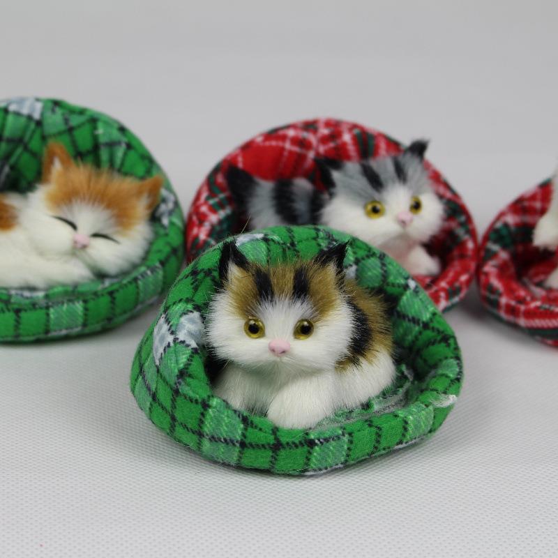 仿真猫咪各种姿势猫咪摆件饰品礼品猫4色超萌猫咪仿真动物