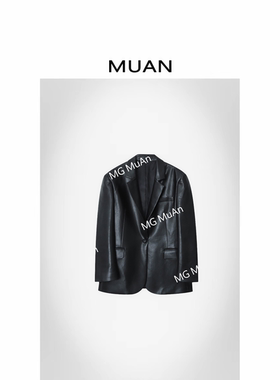 木岸muan高定皮衣高级百搭定制100PU西装皮衣女YJ-23818