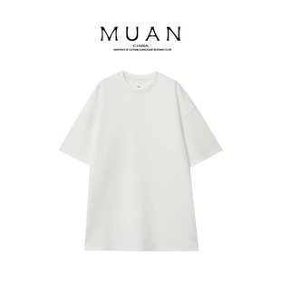 木岸muan马拉手工T定制宽松百搭简约短袖 9000 圆领上衣女DG3