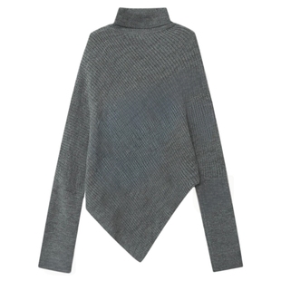 木岸muan造型感毛衣定制450克羊毛长袖 052 不规则毛衣套头上衣DG3