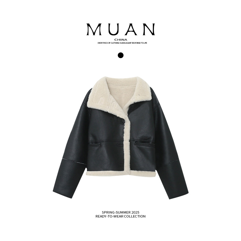 木岸muan底特律外套定制皮衣冬季保暖机车服加绒棉服外套MG-F8071