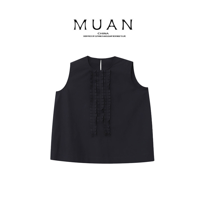 木岸muan妮妮尔马甲夏季新款定制100%纯棉高级背心女DS-9437图片