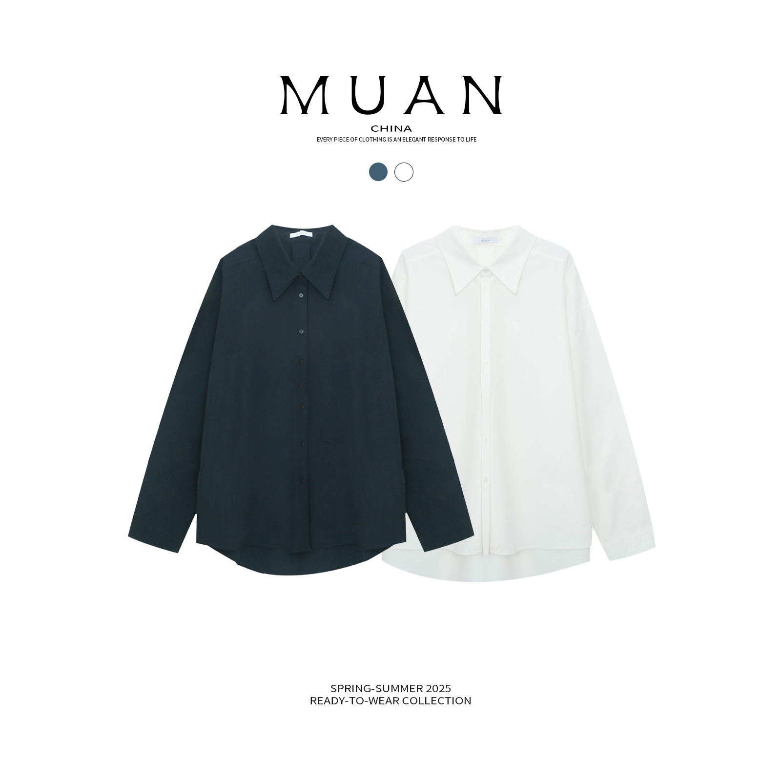 木岸muan保罗衬衫定制老钱高级简约百搭宽松衬衫上衣女DS-9101