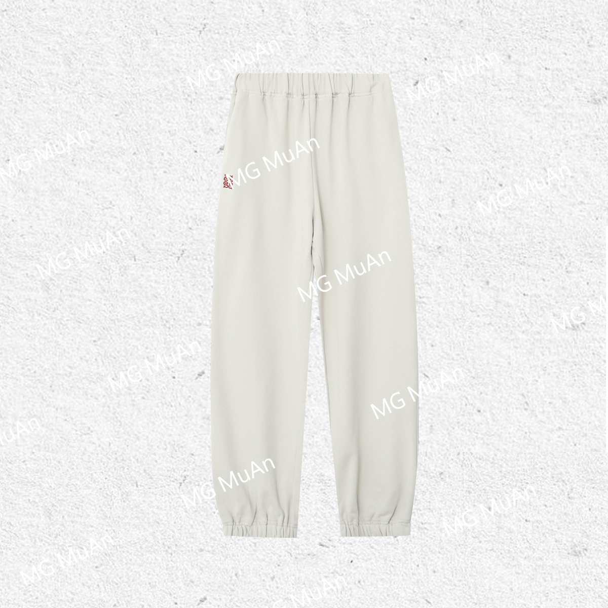 木岸muan东大门卫裤定制100%棉卫裤松紧腰宽松简约长裤女YJ-23820