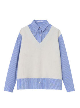 木岸muan盐系穿搭上衣定制假两件上衣秋冬新款衬衫女DSQ-20802