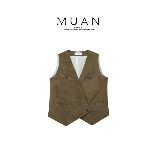 木岸muan中古工装马甲夏季高级定制宽松马甲上衣复古女DS-9165