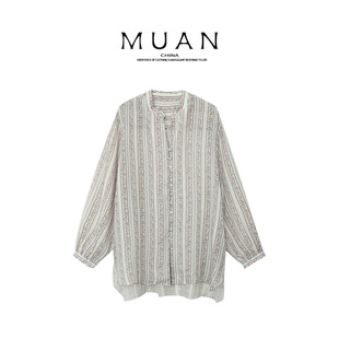 上衣DG3 木岸muan伊万卡衬衫 衬衫 高级100苎麻长袖 9022 定制法式