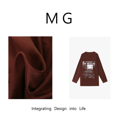 木岸muan拥抱长袖T春秋高级定制字母印花长袖上衣女YJ-23510