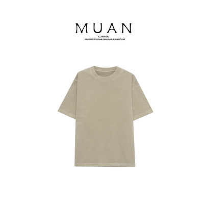 木岸muan西海岸T夏季定制350克休闲100棉高级短袖上衣X-RC-35012