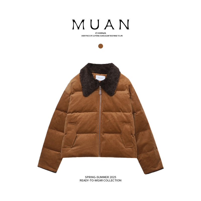 木岸muan焦糖可颂鹅绒服定制中古90白鹅冬季保暖外套女D-YJ-25080