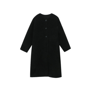 木岸muan大都会棉服960克廓形长款 F1689 无领风衣保暖外套女MG