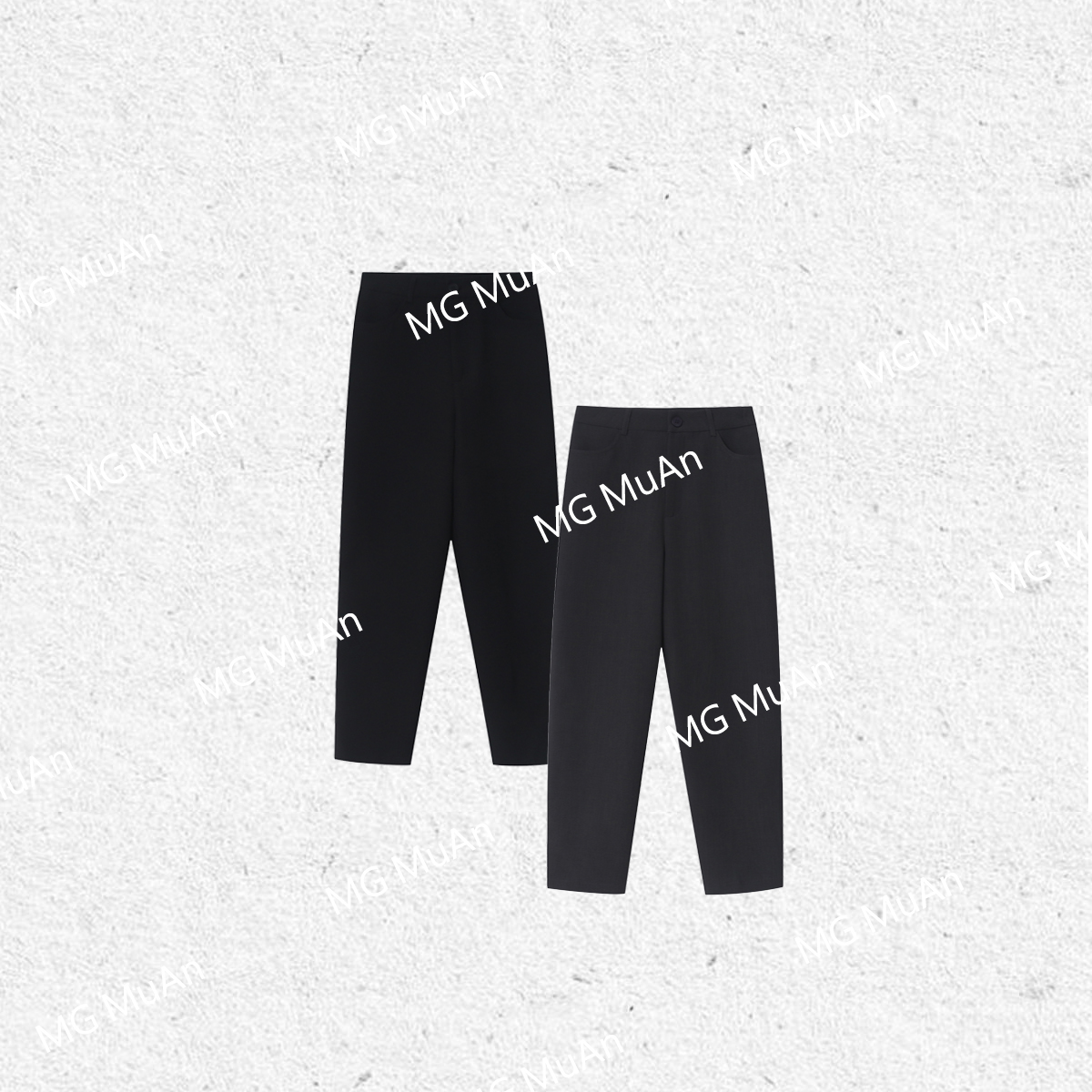 木岸muan烟管小西裤英伦风定制简约百搭宽松九分裤长裤女F8-6006