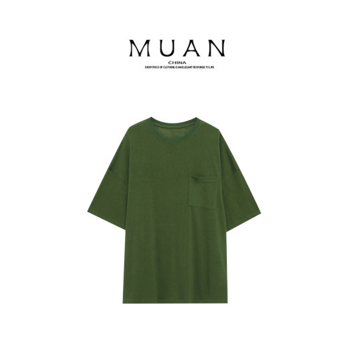 木岸muan南法落日T夏季定制高级简约宽松百搭短袖T恤女X-DG3-6905