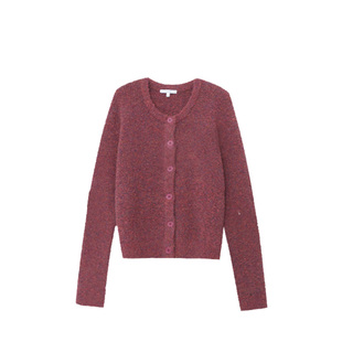 098 木岸muan幻彩氛围开衫 定制540克圈圈纱毛衣保暖上衣女DG3