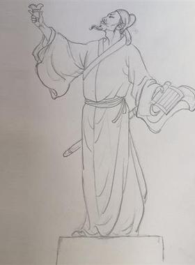 仿铜孔子雕塑玻璃钢人物定制户外校园文化古代名人像景观铸铜雕像